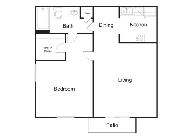 Plan A | 1x1 floor plan