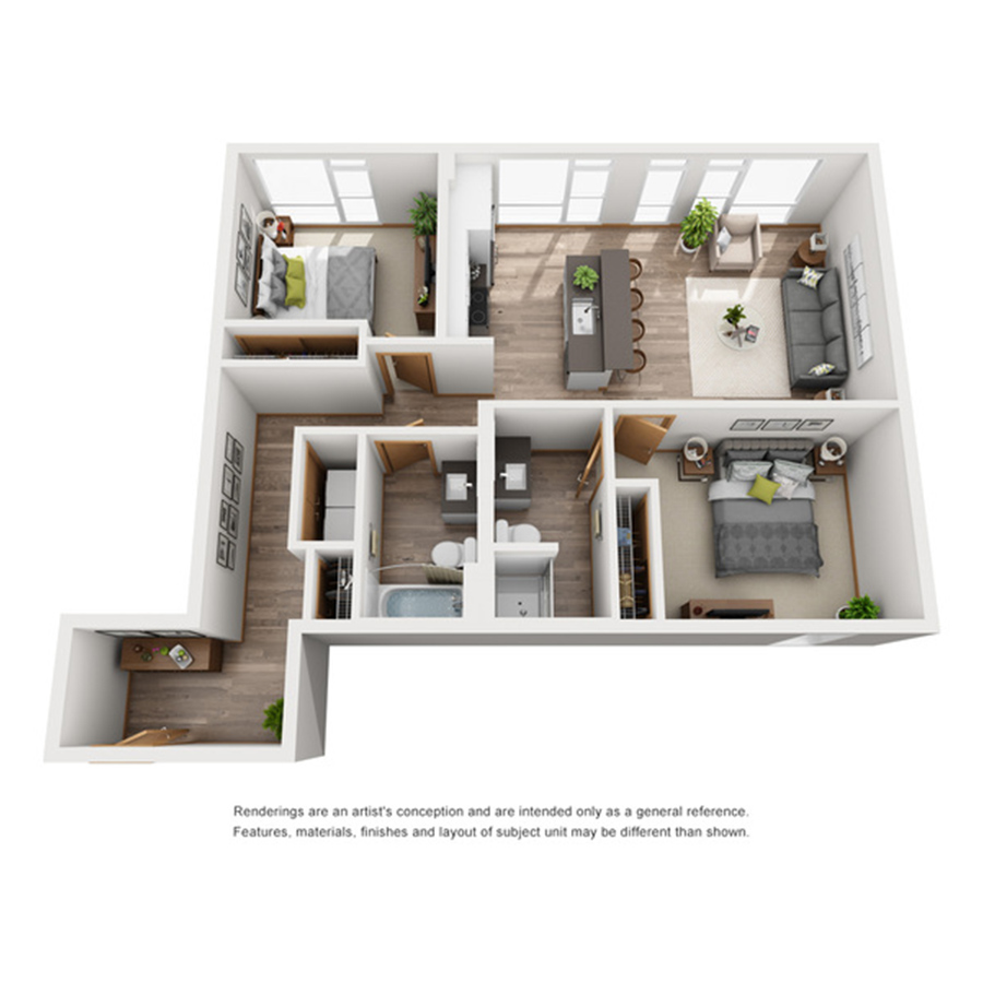 2 Bed C4 floor plan