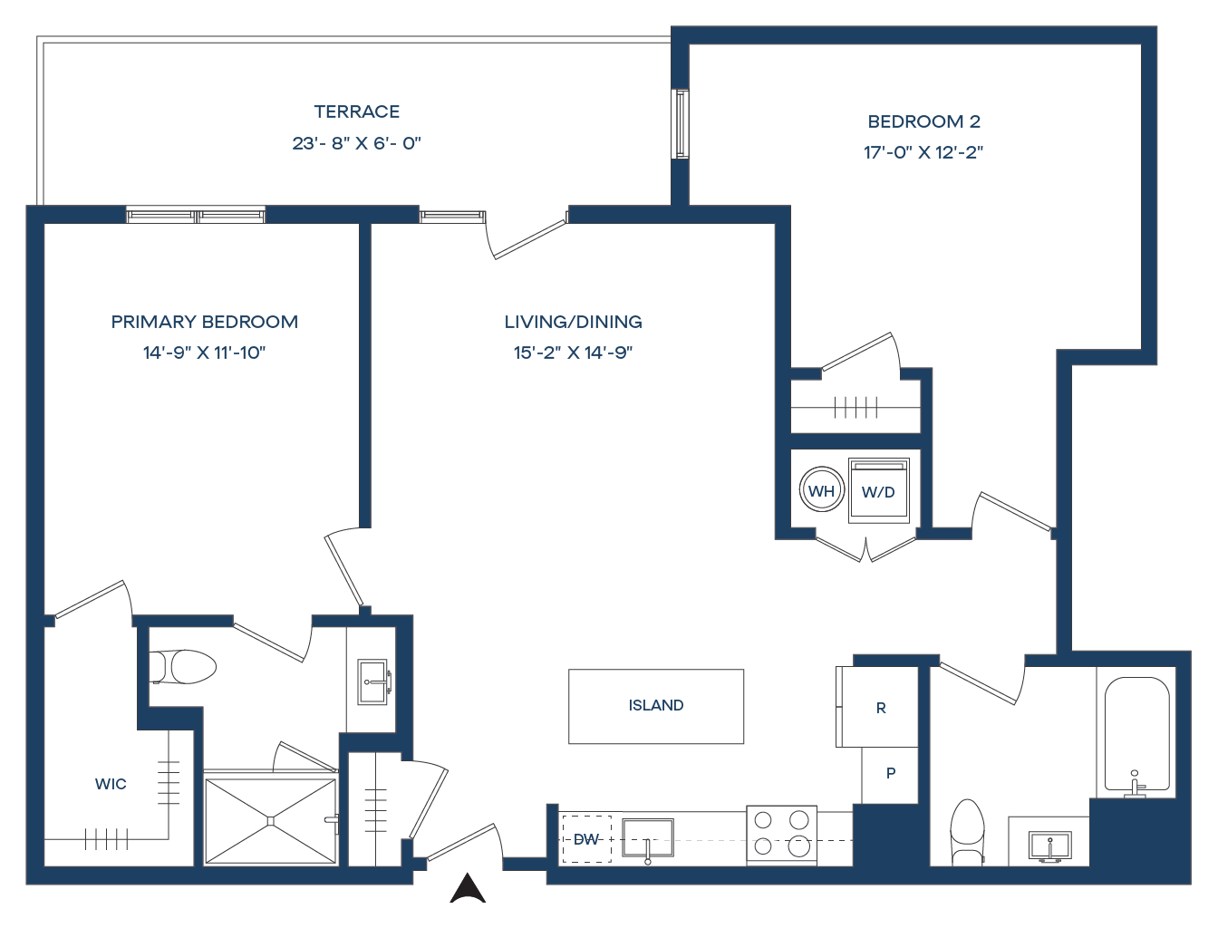 2 Bed/2 Bath-B2-T Smyth floor plan