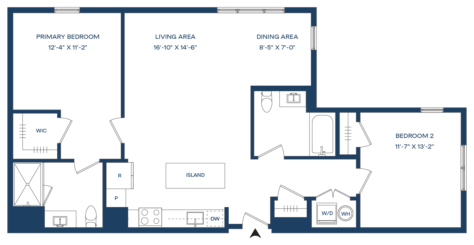 2 Bed/2 Bath-B4 Smyth floor plan