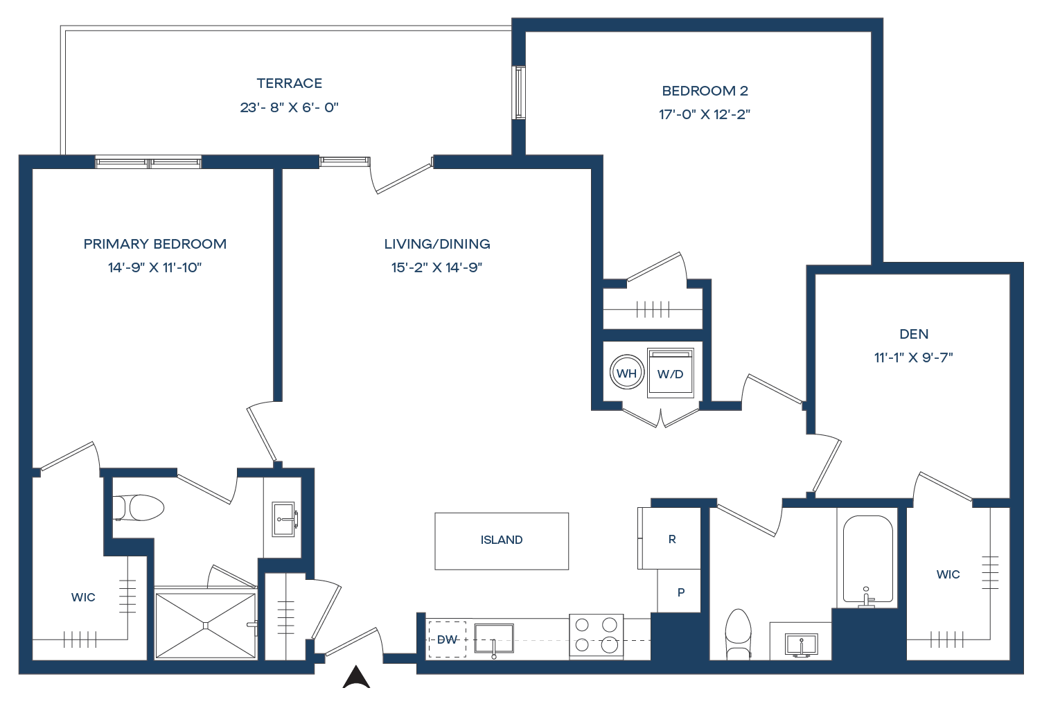 2 Bed/2 Bath Den-B5-T Smyth floor plan