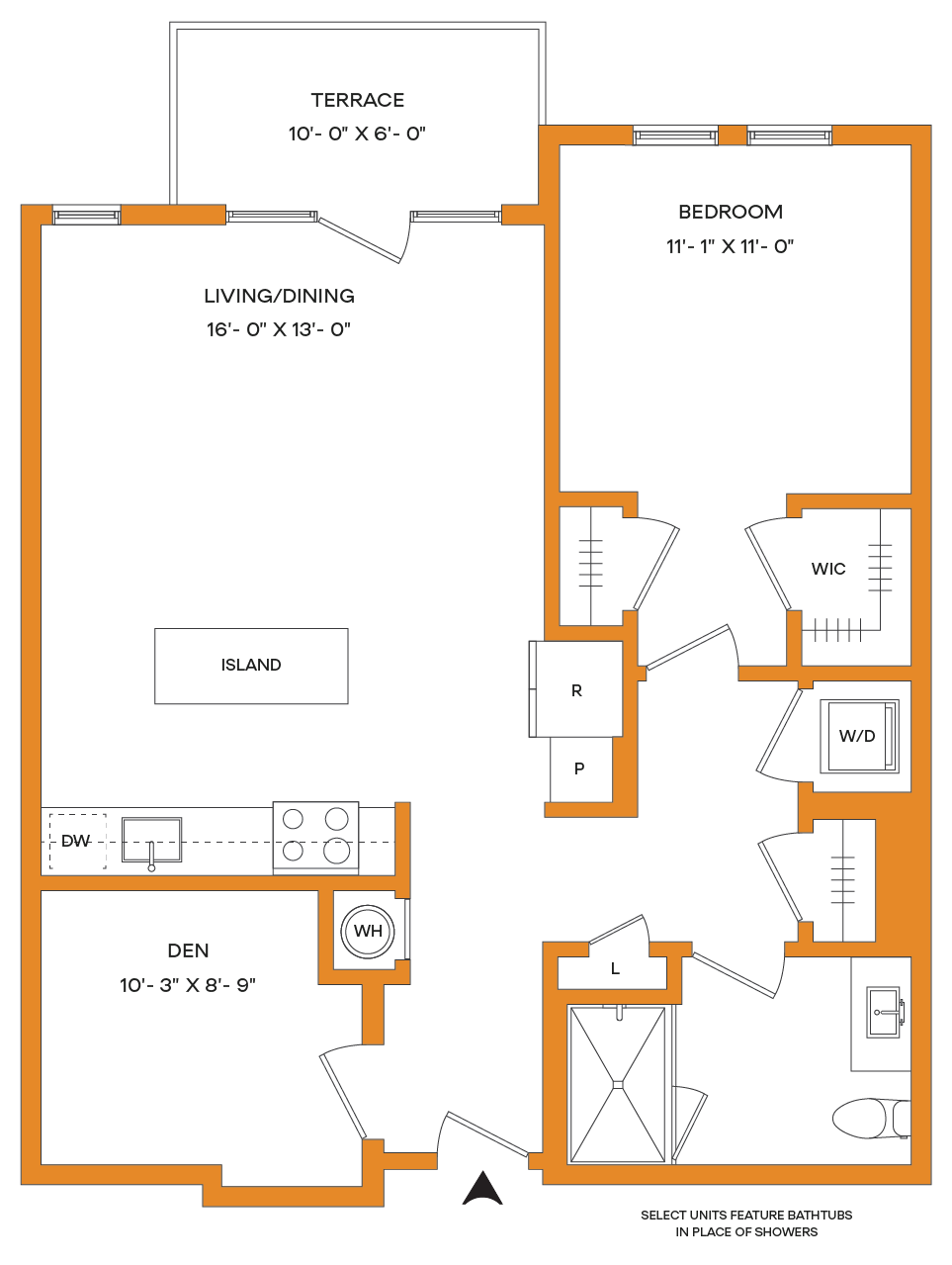 1 Bed/1 Bath Den-A14-T Mason floor plan