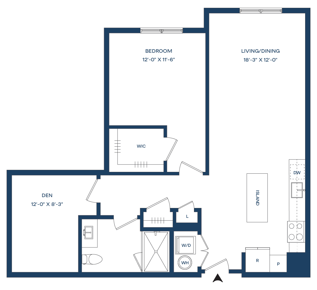 1 Bed/1 Bath Den S-A5 Smyth floor plan