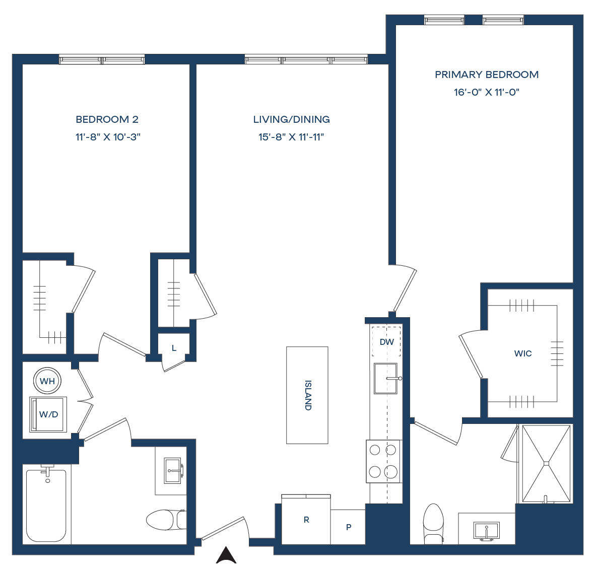 2 Bed/2 Bath-B1 Smyth floor plan