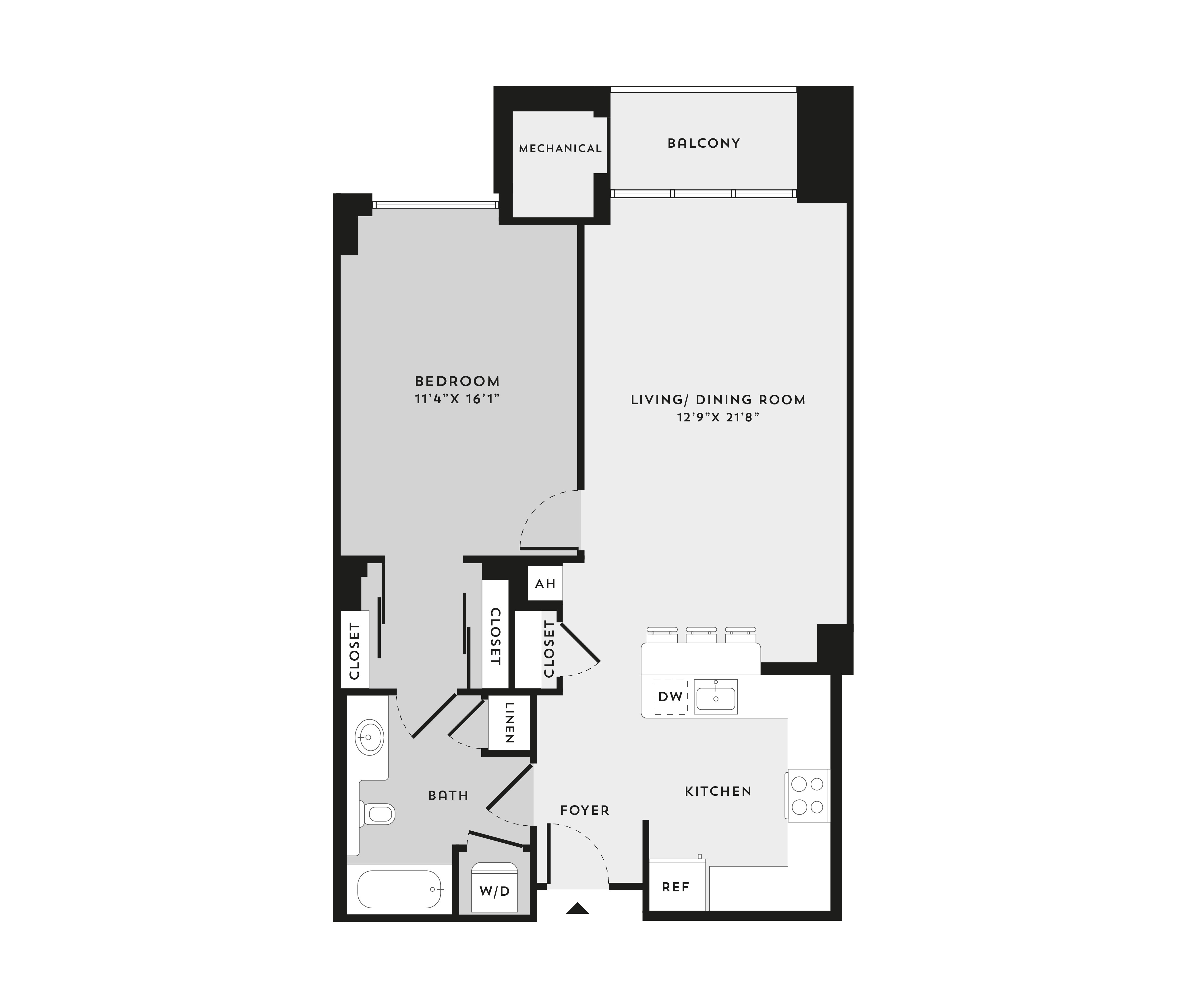 1D floor plan