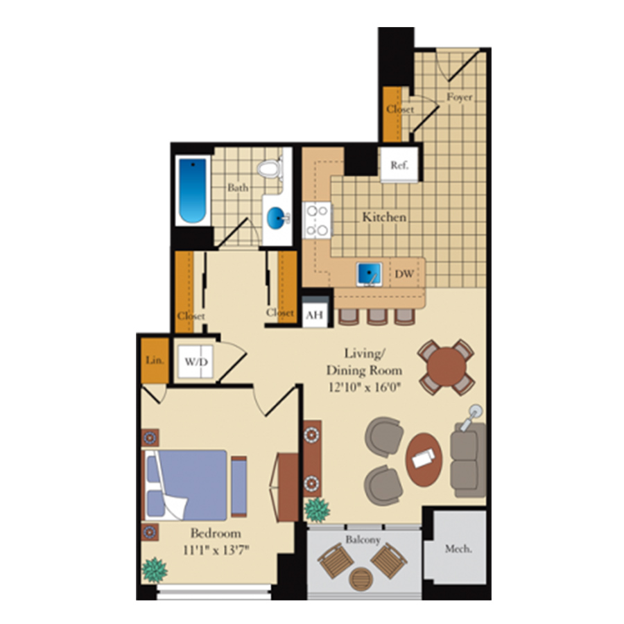 1B floor plan
