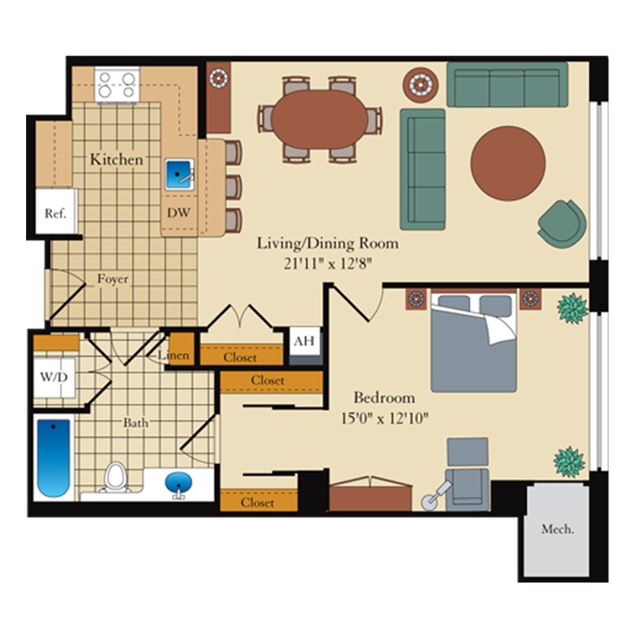 1E floor plan
