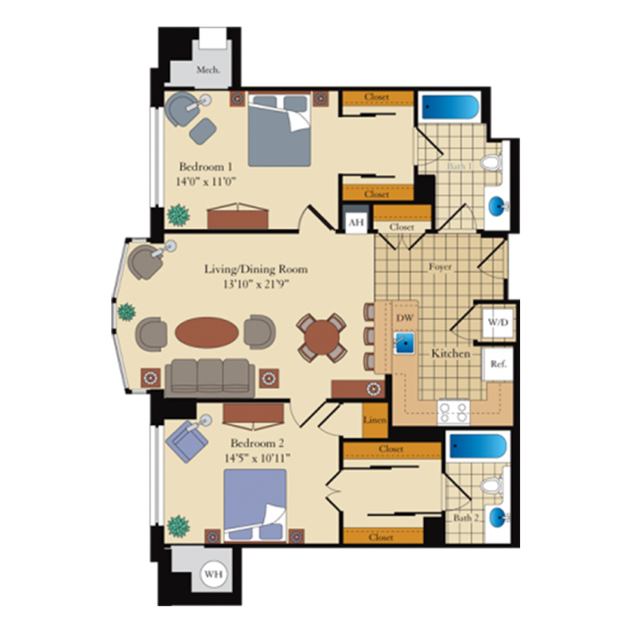 2.2D floor plan
