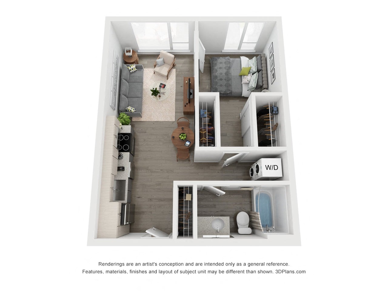 One Bedroom A floor plan