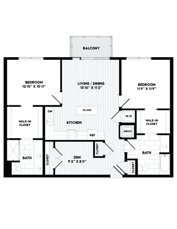 2 Bed/2 Bath Den-BD2 floor plan