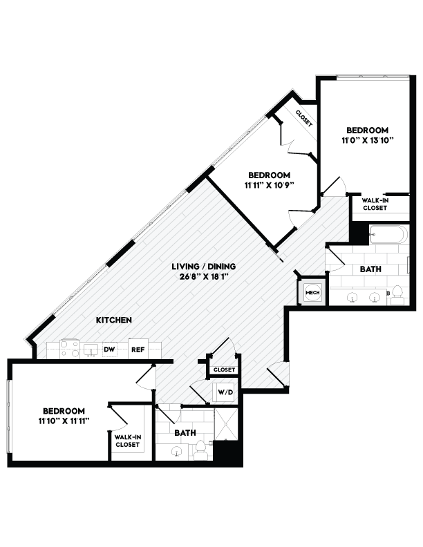 3 Bed/2 Bath-C2 floor plan
