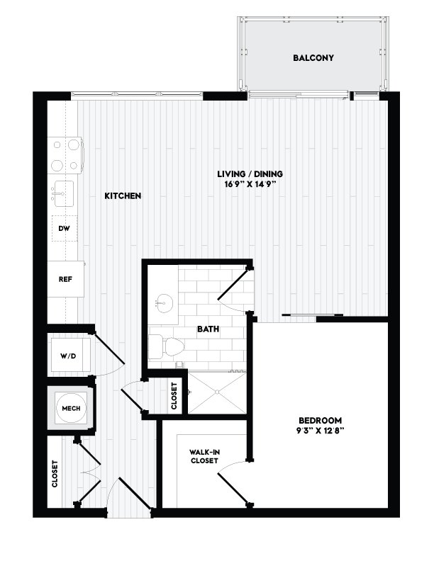 1 Bed/1 Bath-AO3 floor plan