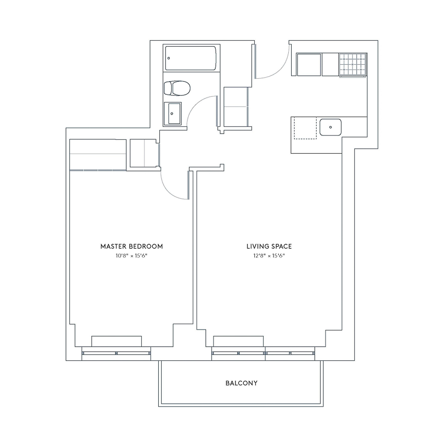 G Line Floors 3-37 (1 Bed) floor plan