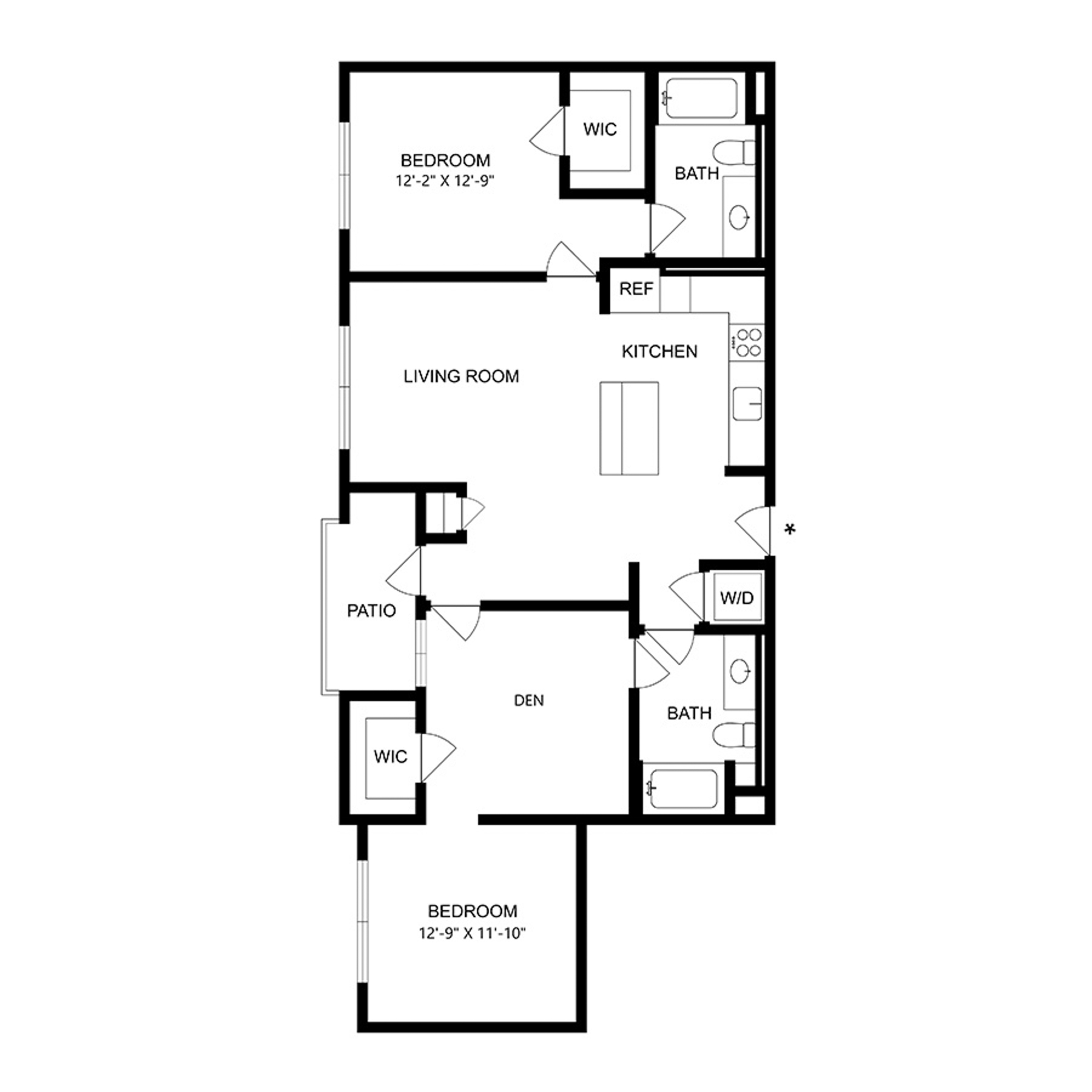 B1B - Den floor plan