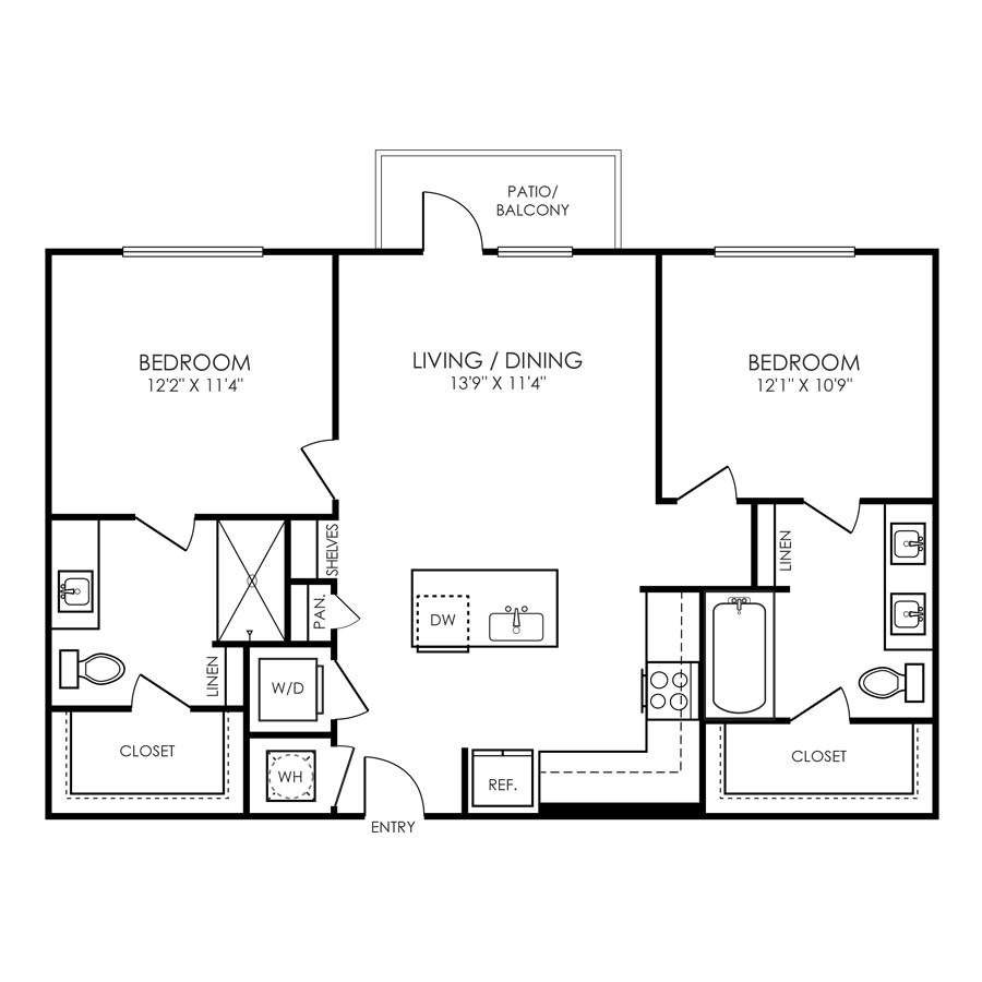 B1- 2x2 floor plan