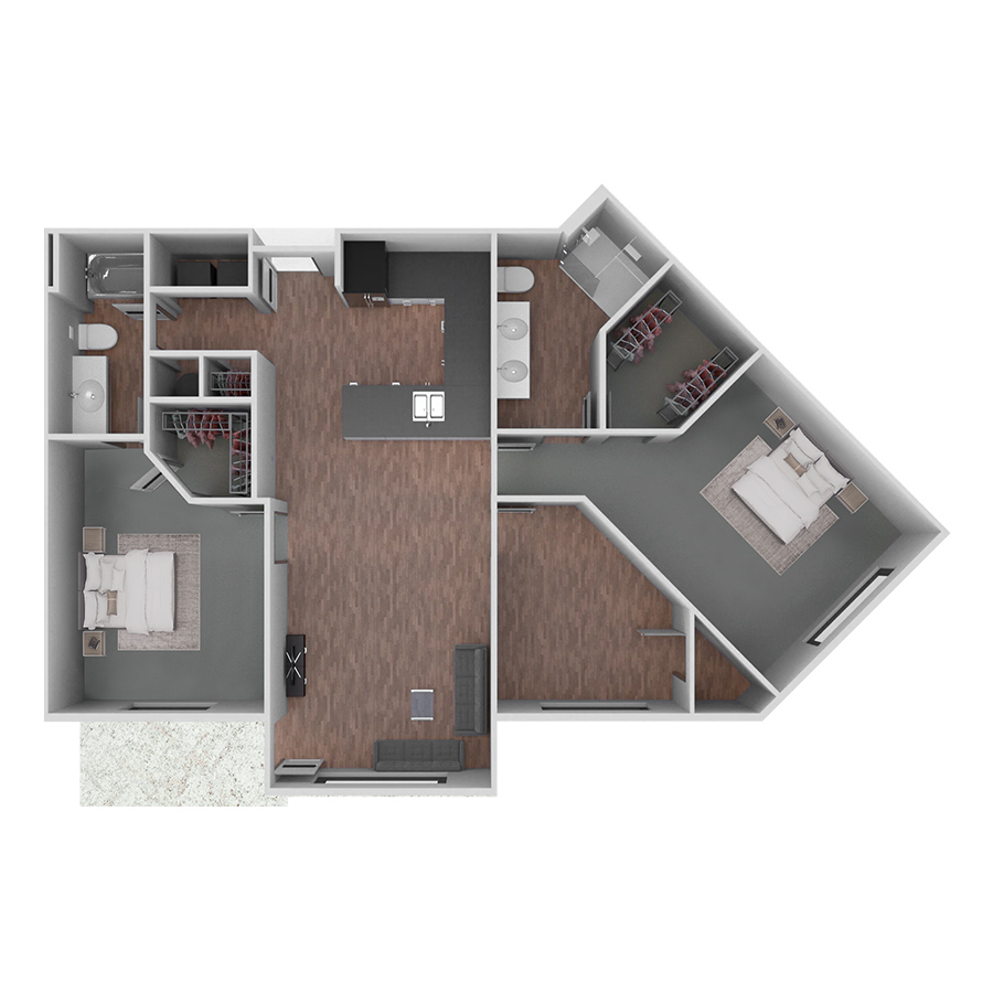 D2 with Den floor plan