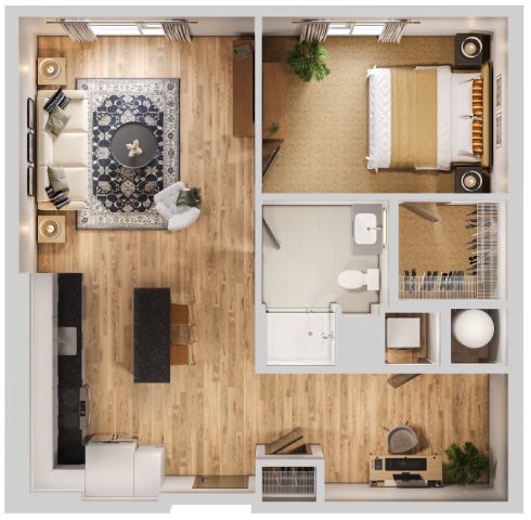 1D floor plan