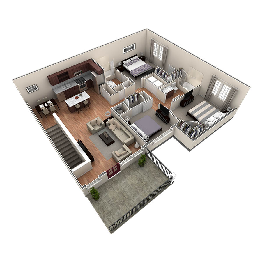 3 BR Grand Overlook floor plan