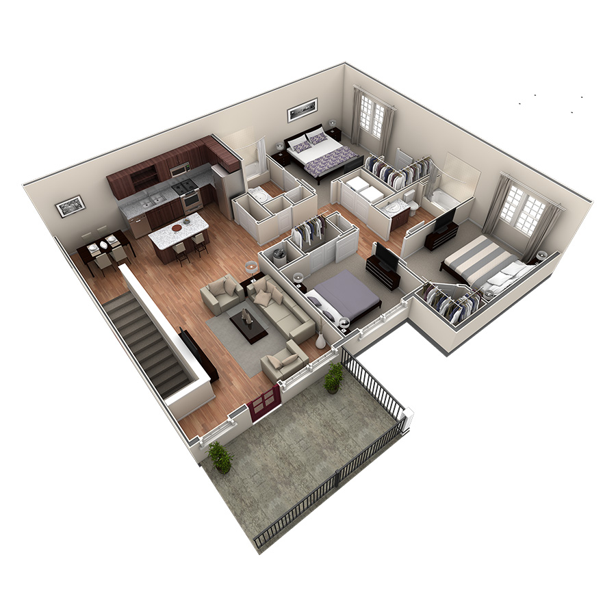 3 BR Grand Overlook floor plan
