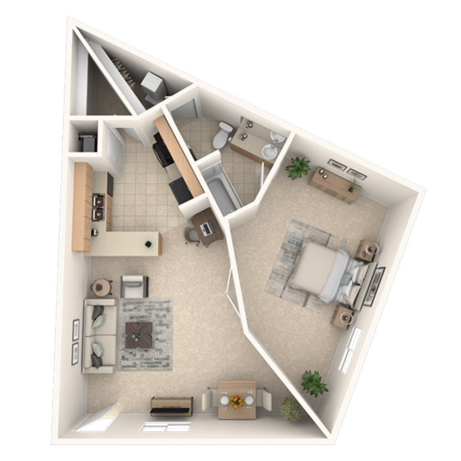 1 Bedroom - Phase I floor plan