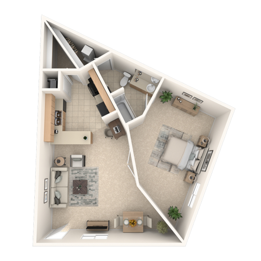 1 Bedroom - Phase II floor plan