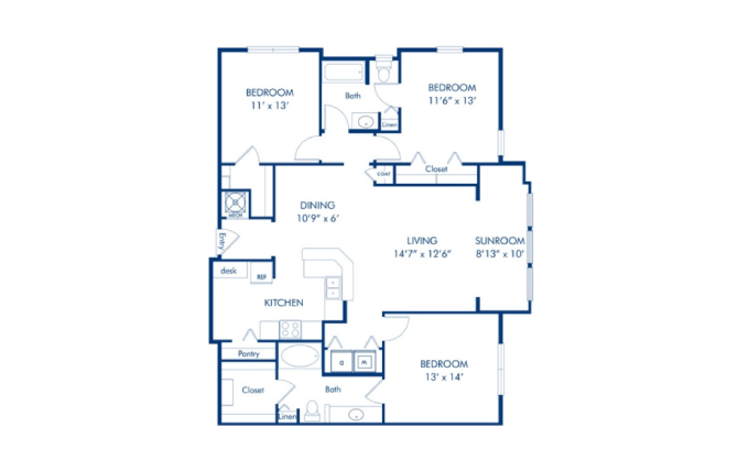 3A w/Sunroom floor plan