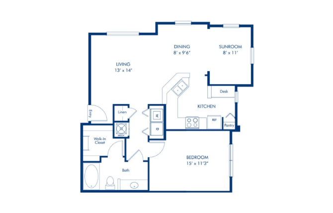 1B w/Sunroom floor plan