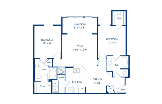 2A w/Sunroom floor plan