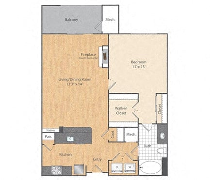 1 Bed/1 Bath-A5 floor plan