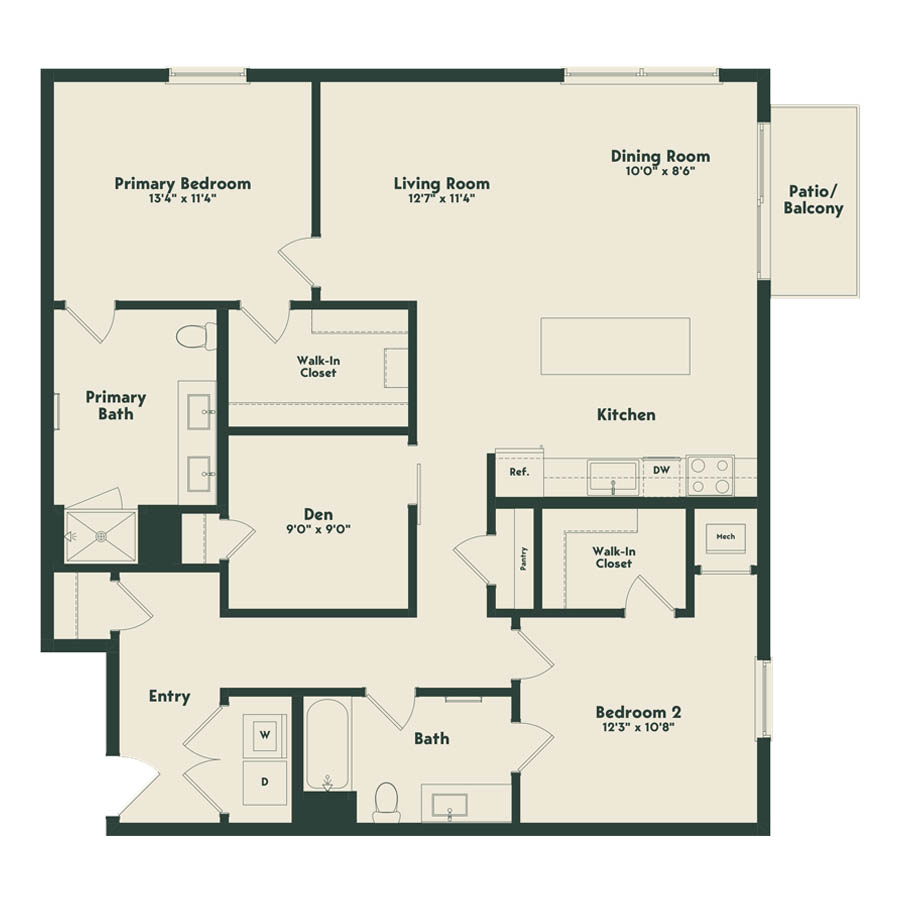 D-2 with Den floor plan