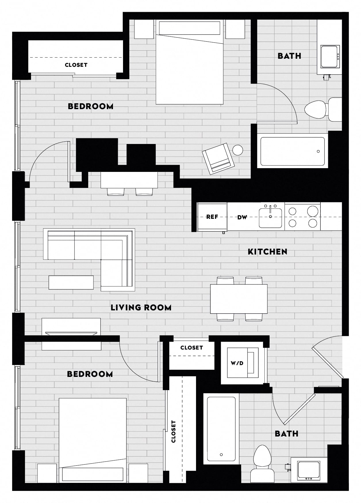 2 Bed/2 Bath B3 floor plan