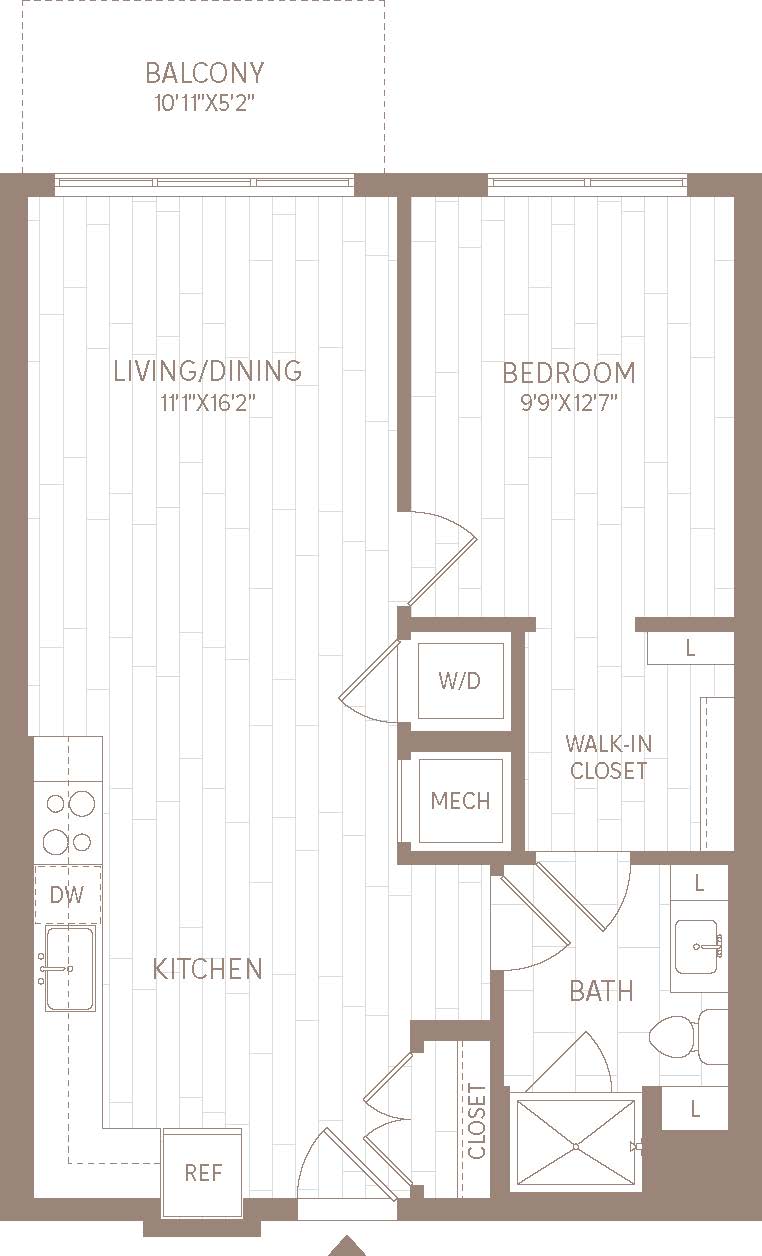 1 Bed/1 Bath-A2 floor plan