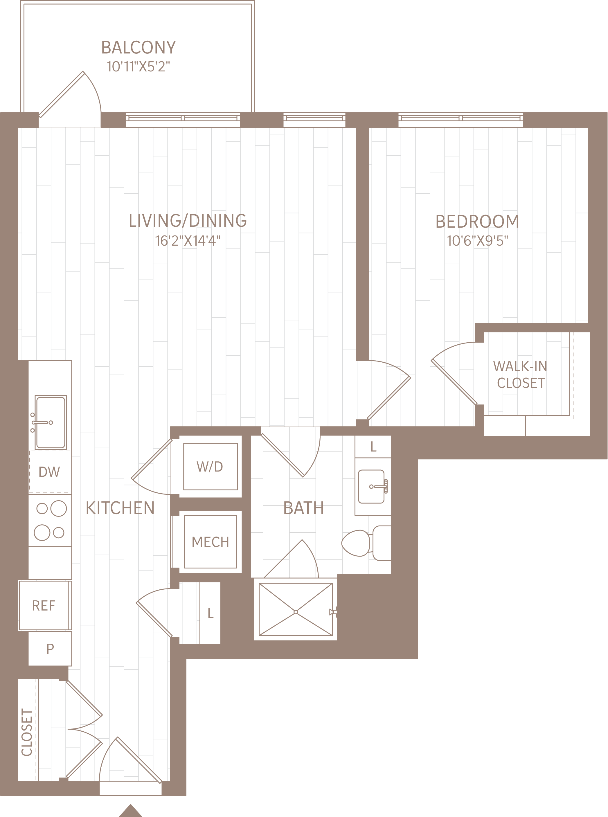 1 Bed/1 Bath-A6 floor plan