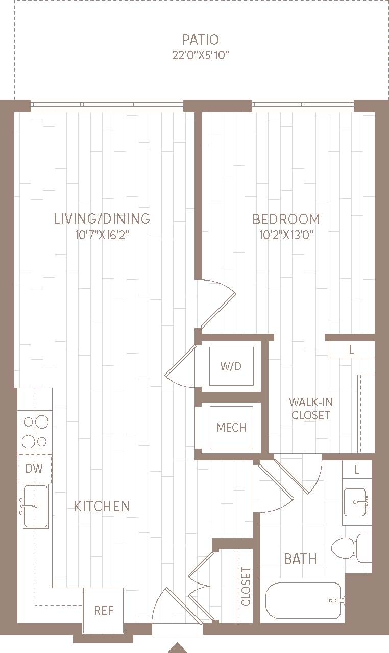 1 Bed/1 Bath-A1 floor plan