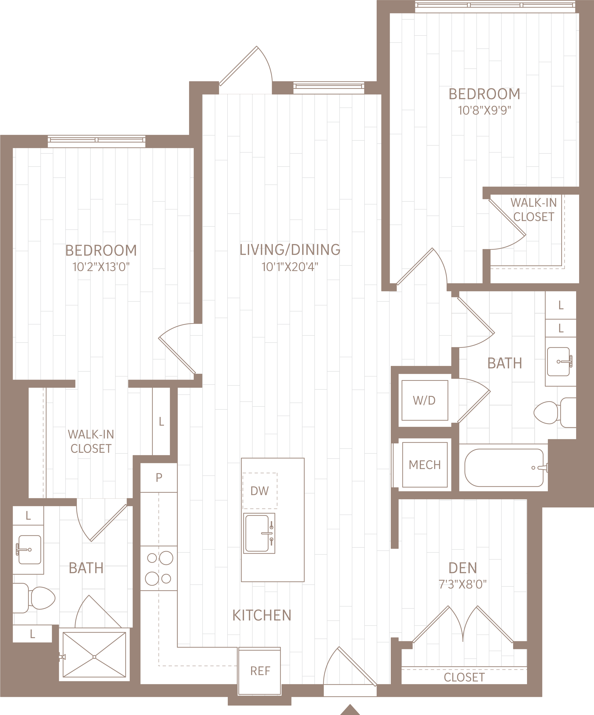 2 Bed/2 Bath Den-BD3 floor plan