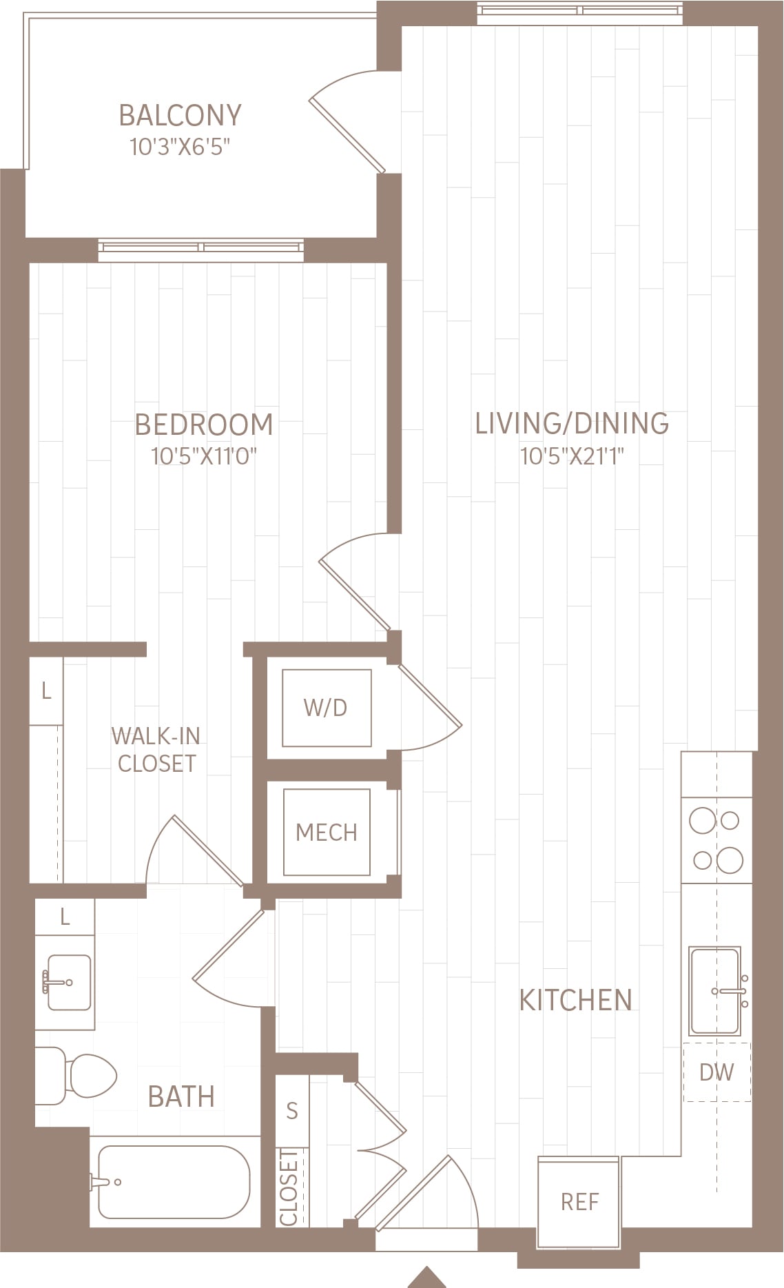1 Bed/1 Bath-A5 floor plan