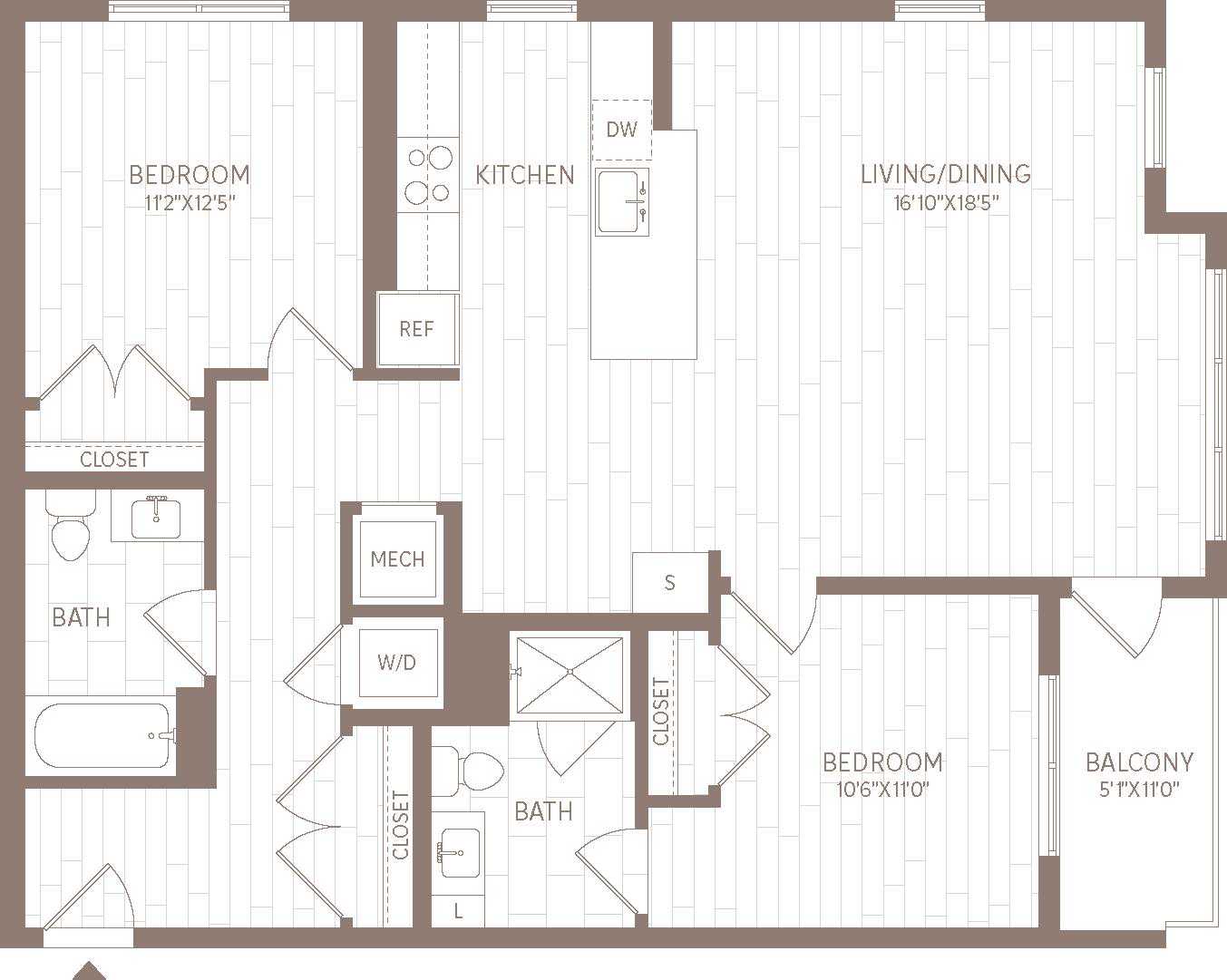 2 Bed/2 Bath-B4 floor plan