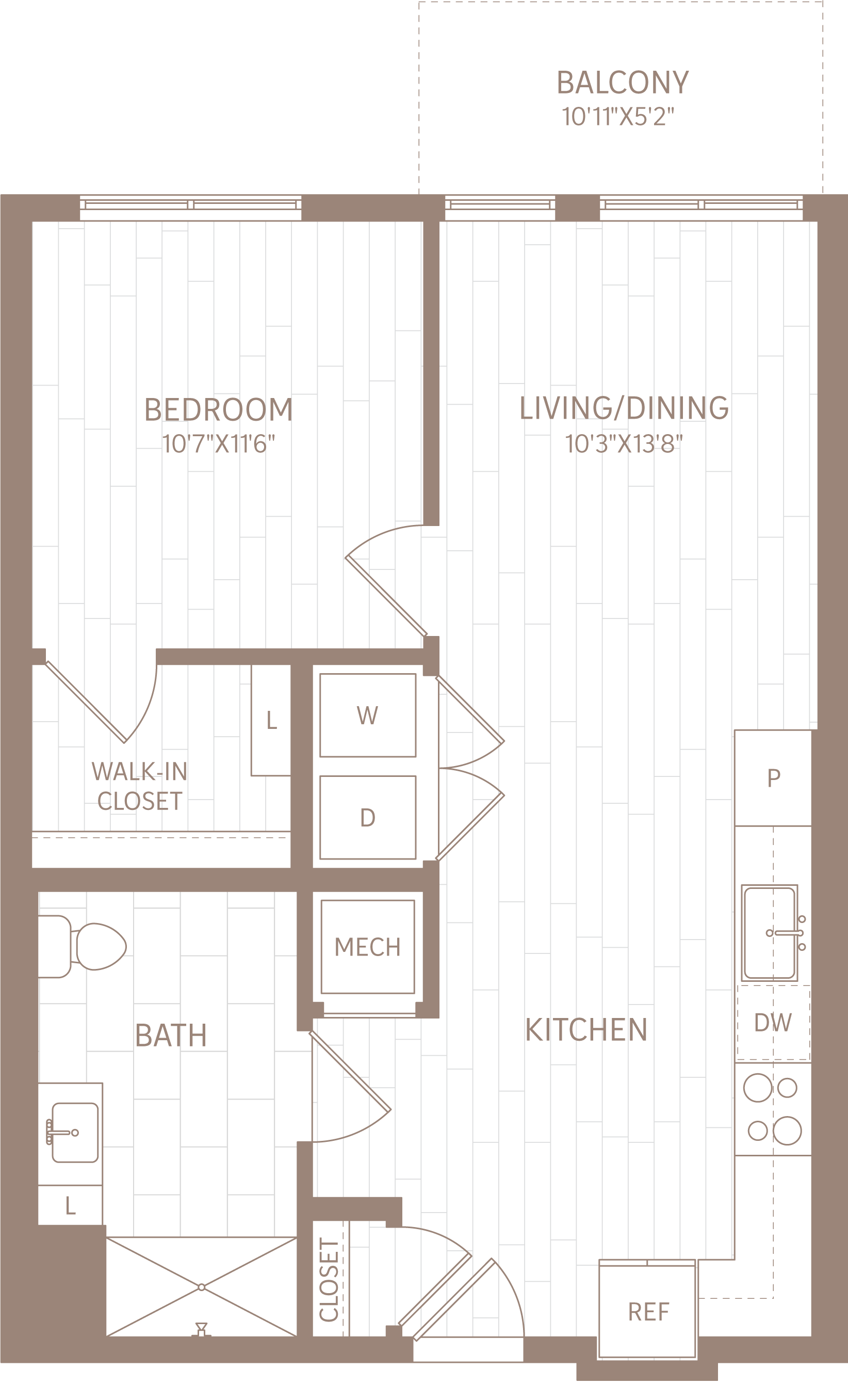 1 Bed/1 Bath-A11 floor plan