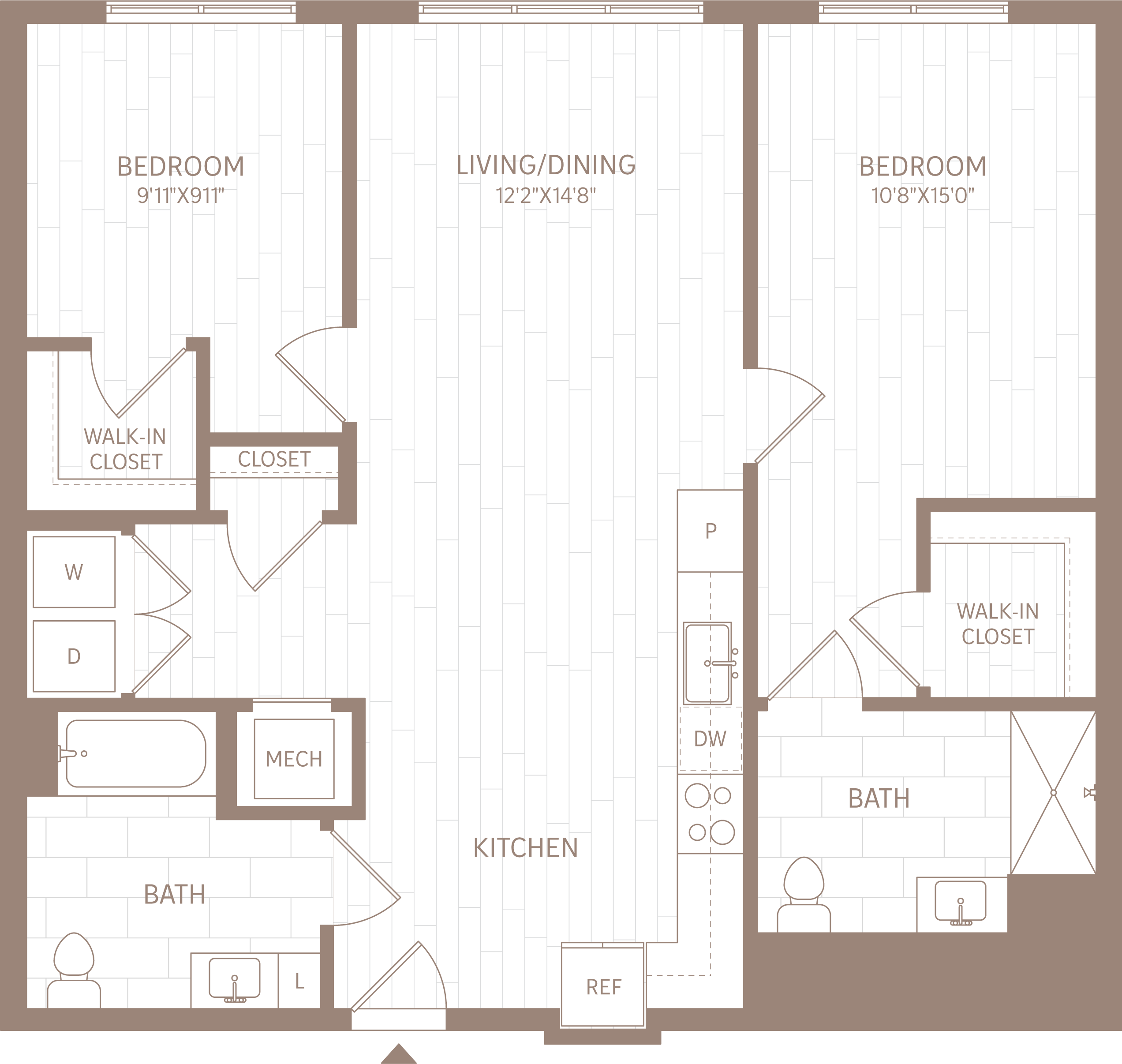 2 Bed/2 Bath-B10 floor plan