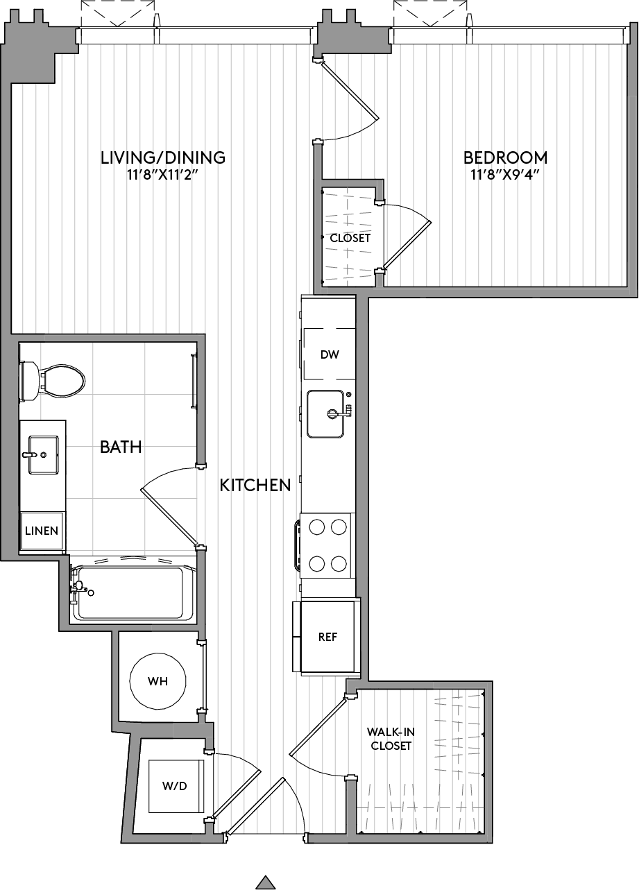 1-Bed-1-Bath-A2a floor plan