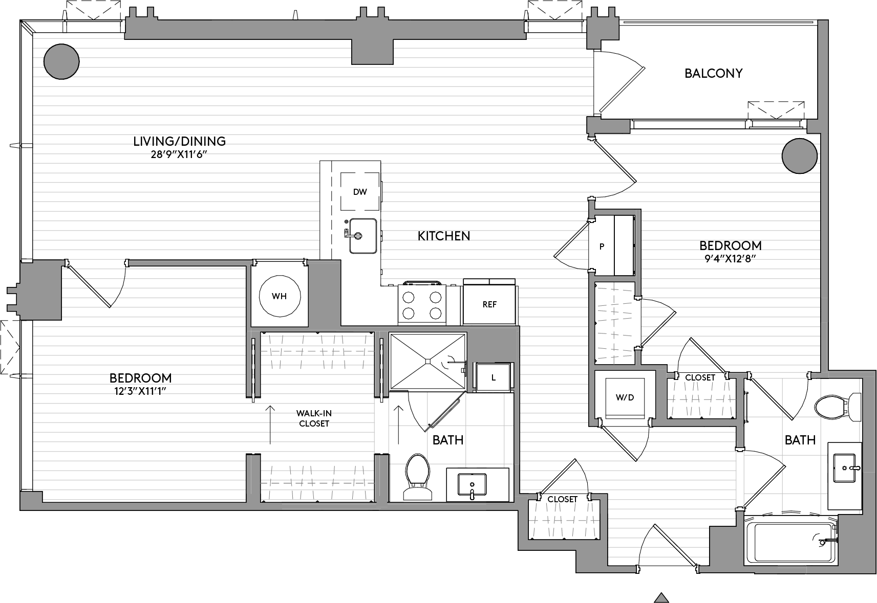 2-Bed-2-Bath-BC4 floor plan