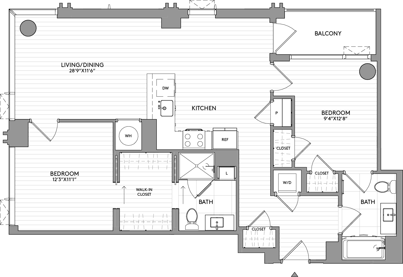 2-Bed-2-Bath-BC5 floor plan