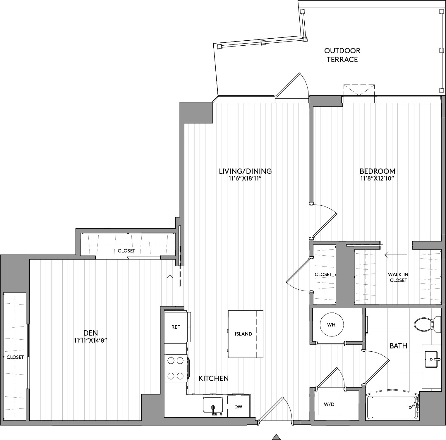 2 Bed/1 Bath Jr-AD4A floor plan
