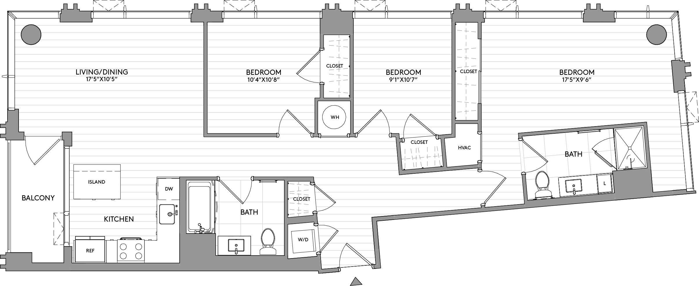 3-Bed-2-Bath-C2 floor plan