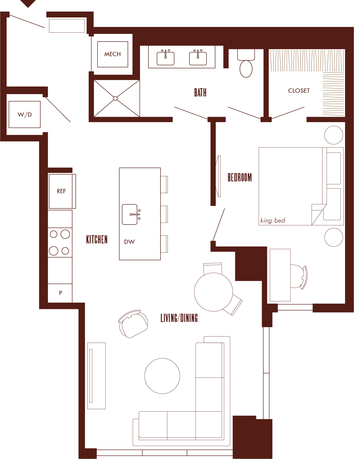 1 Bed/1 Bath-A10 floor plan