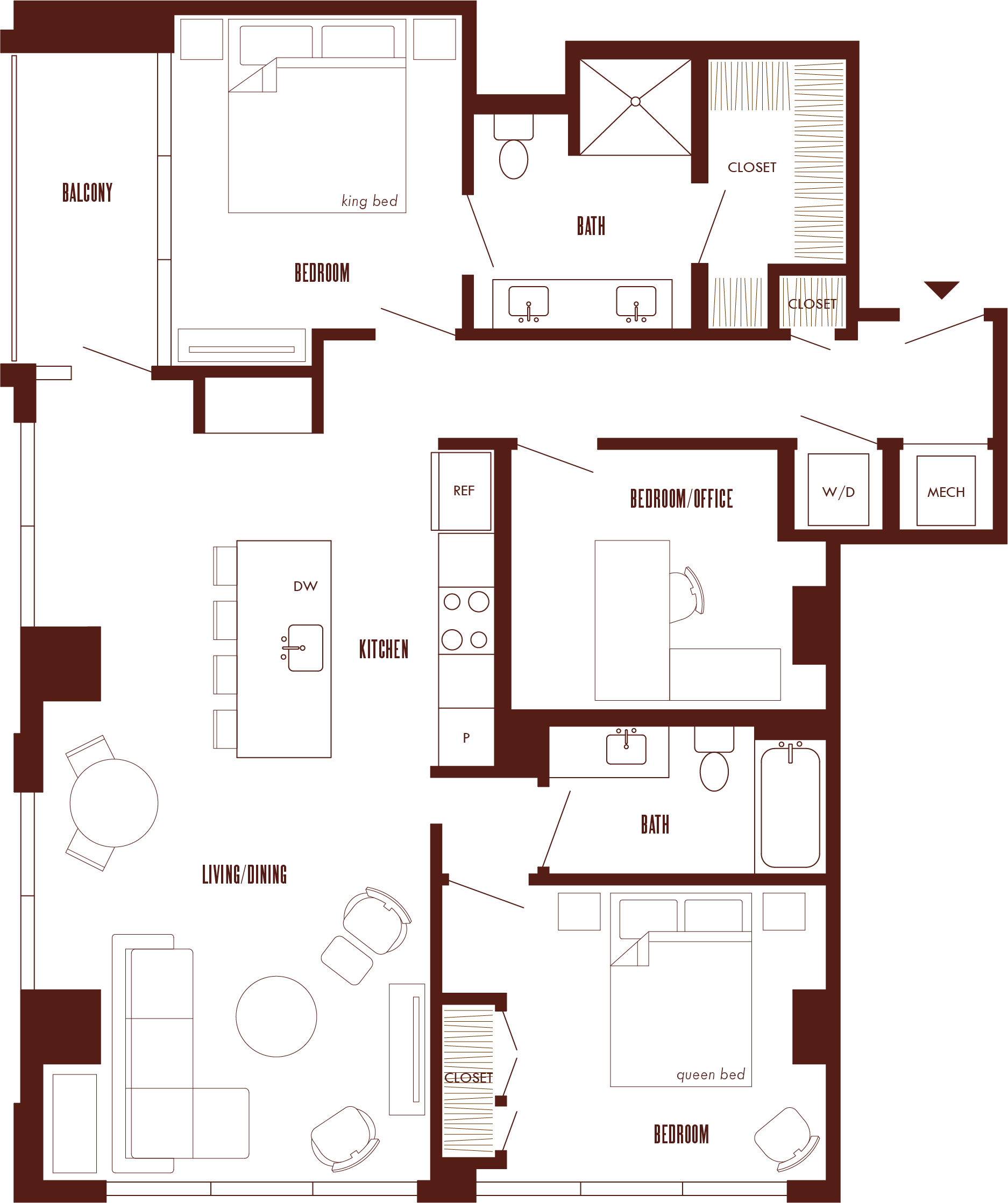 3 Bed/2 Bath-C1b floor plan