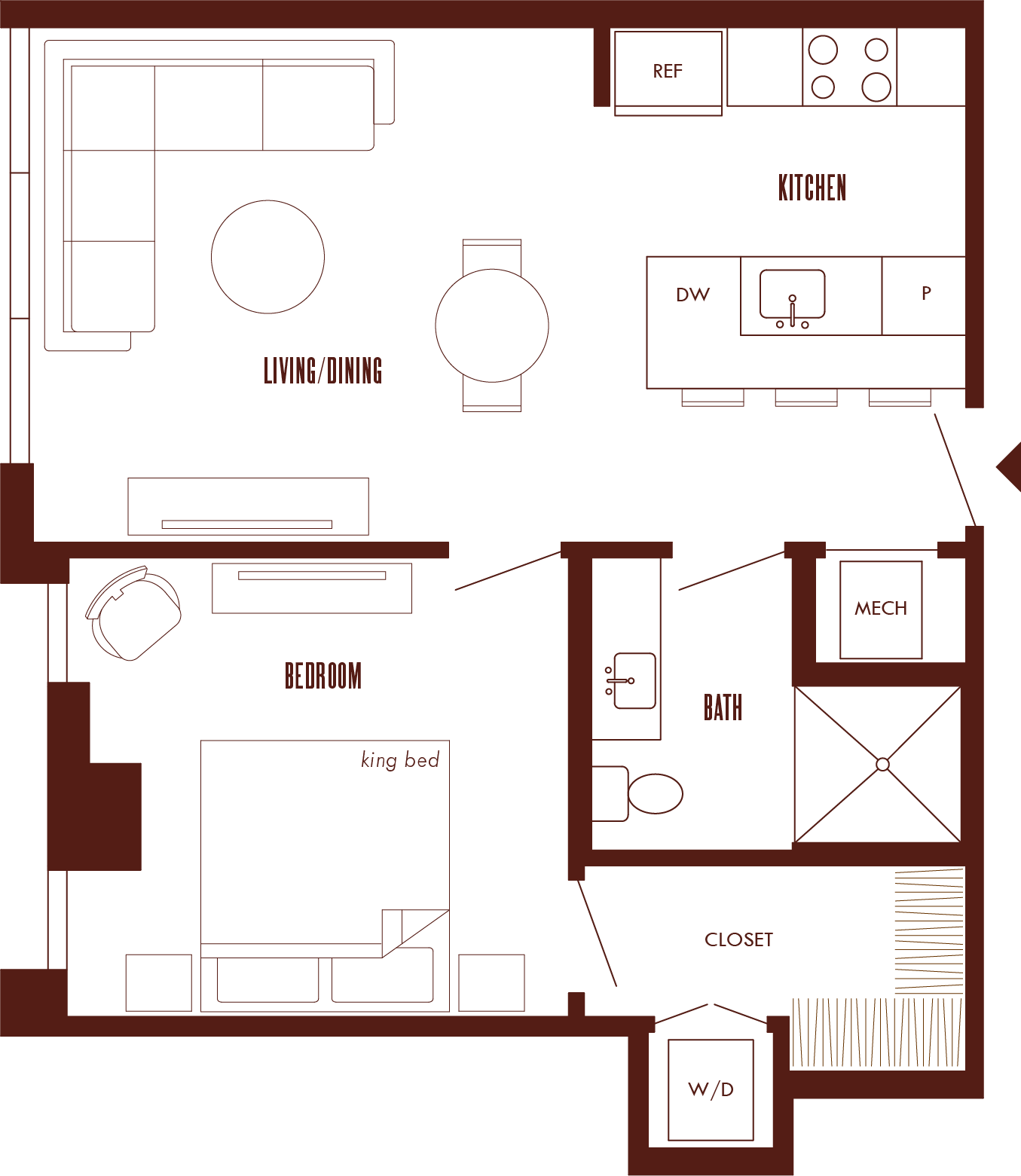 1 Bed/1 Bath-A6 floor plan