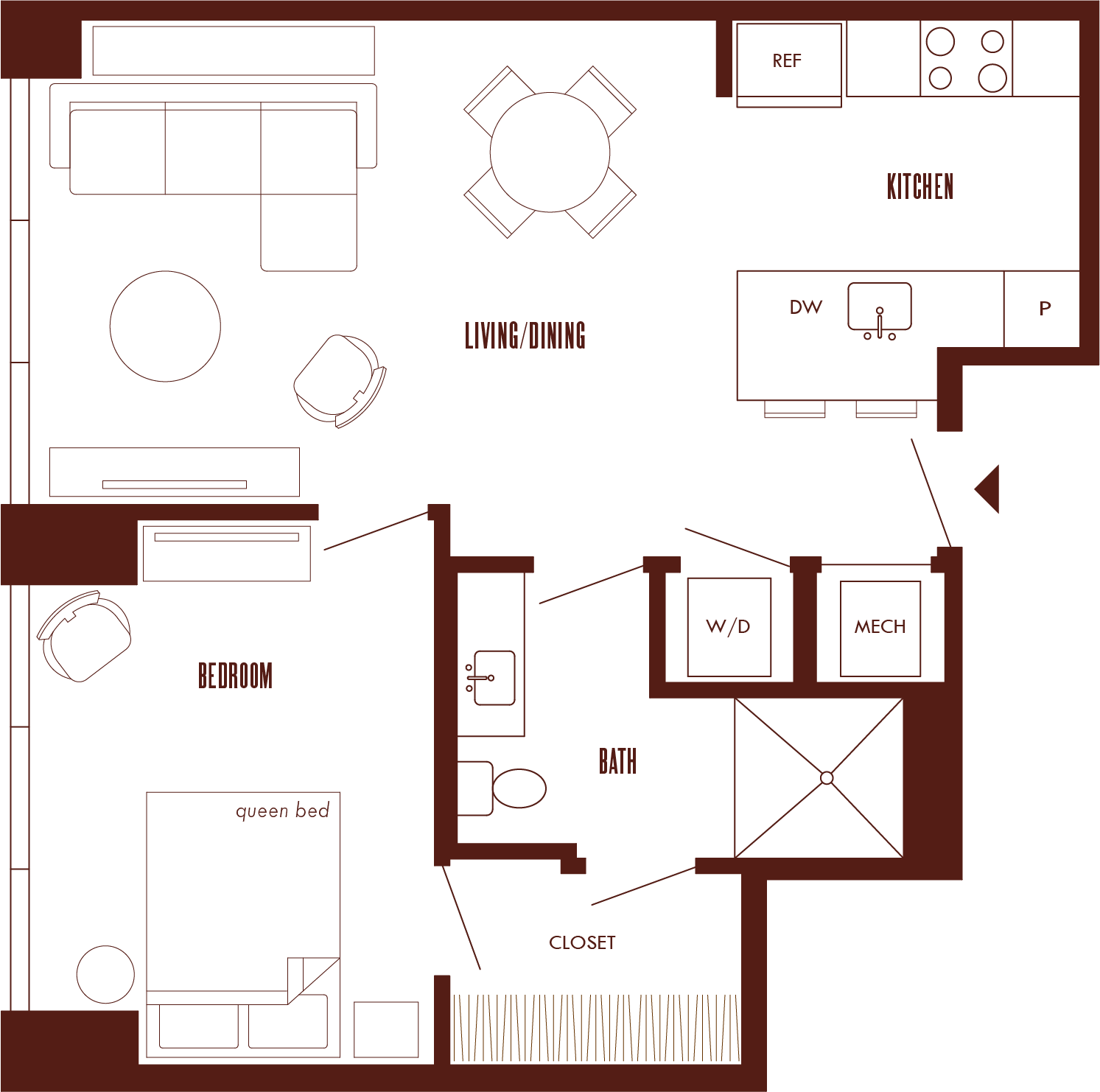 1 Bed/1 Bath-A7 floor plan
