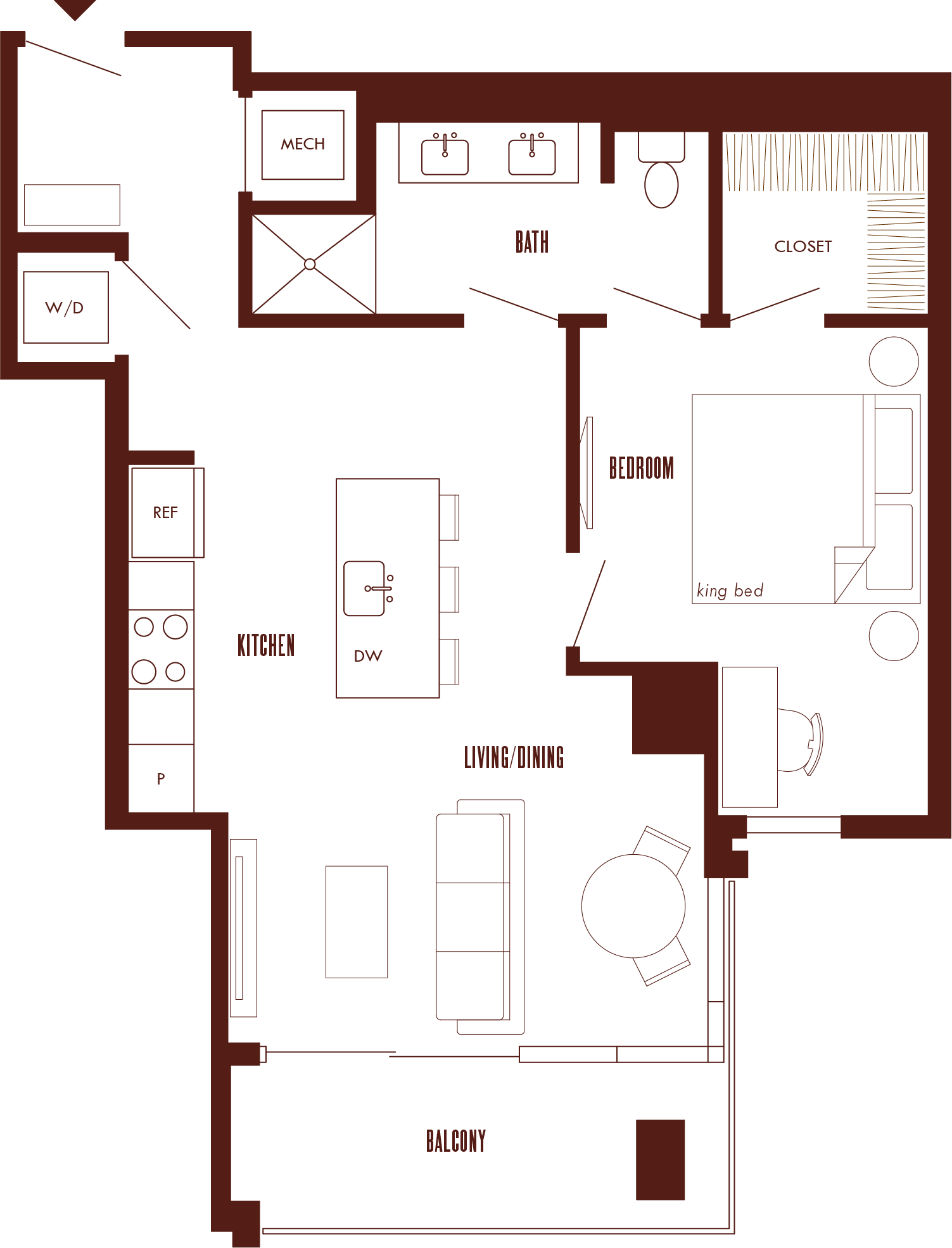 1 Bed/1 Bath-A10b.1 floor plan
