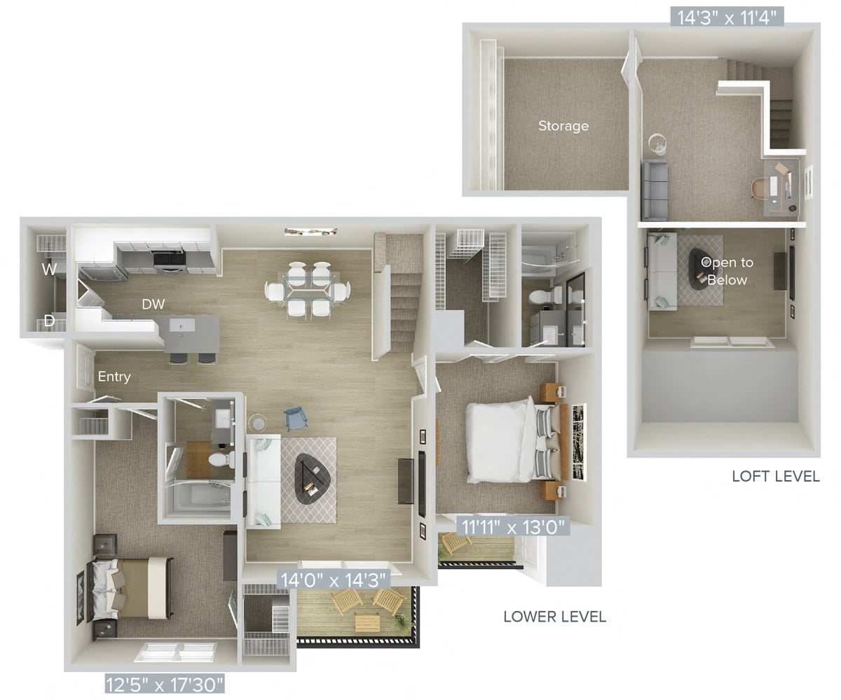 #004-4231 - 2 bedroom floorplan layout with 2 bathrooms and 1395 square feet